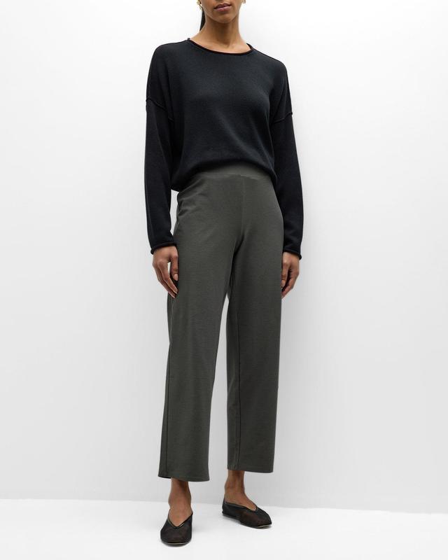 Cropped Straight-Leg Stretch Crepe Pants Product Image