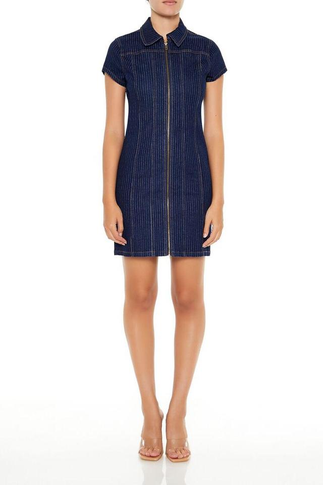 Pinstriped Denim Mini Dress | Forever 21 Product Image