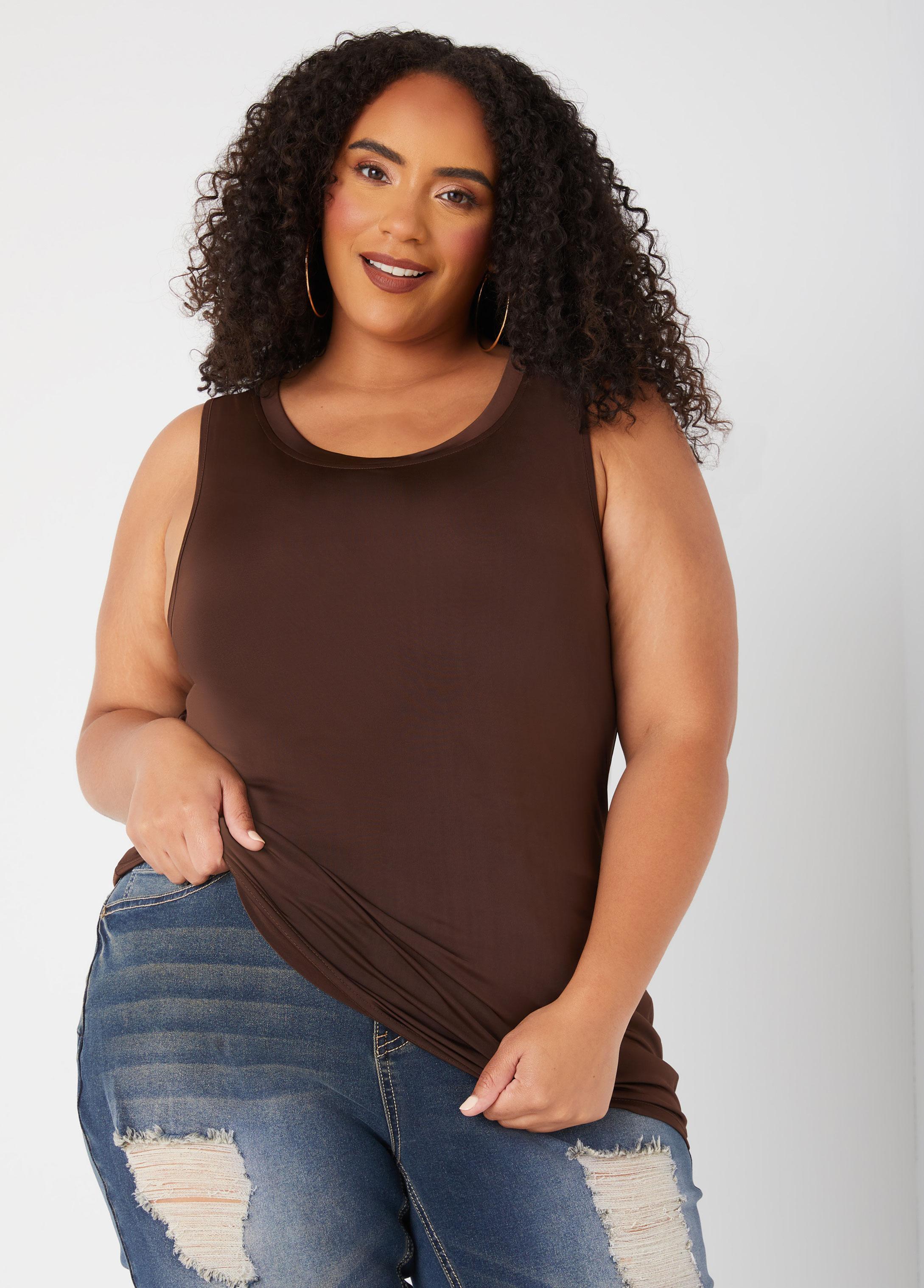 Plus Size The Basic Knit Cami Ashley Stewart Product Image