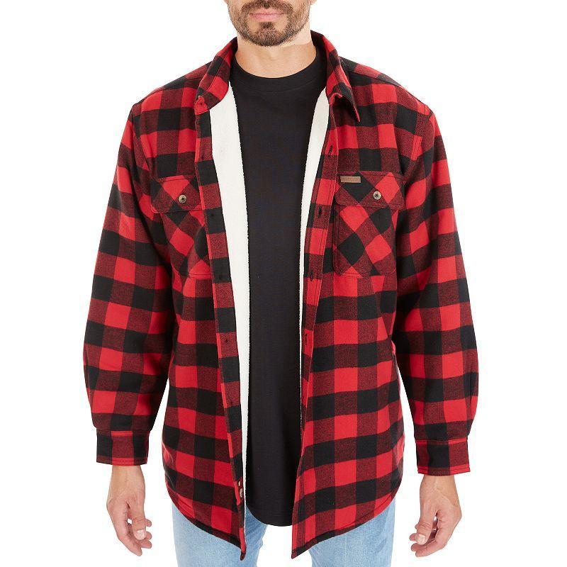 Mens Smiths Workwear Plaid Sherpa-Lined Cotton Flannel Shirt Jacket Product Image