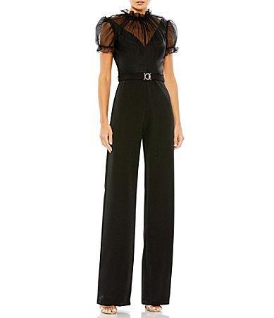 Mac Duggal Illusion Belted Jumpsuit Product Image