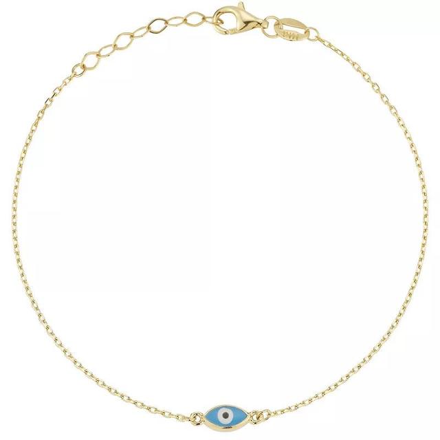 LUMINOR GOLD 14k Gold Marquise Evil Eye Bracelet, Womens Yellow Product Image