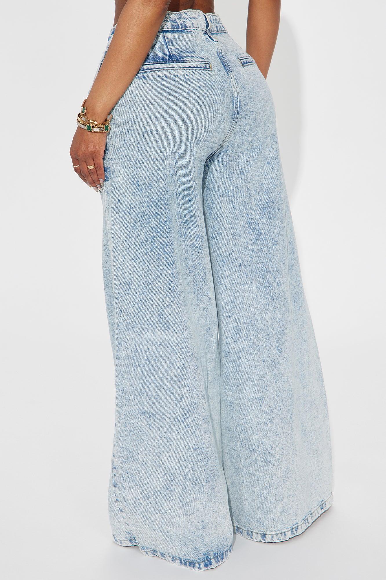 Lost In Love Baggy Trouser Jeans - Light Wash Product Image