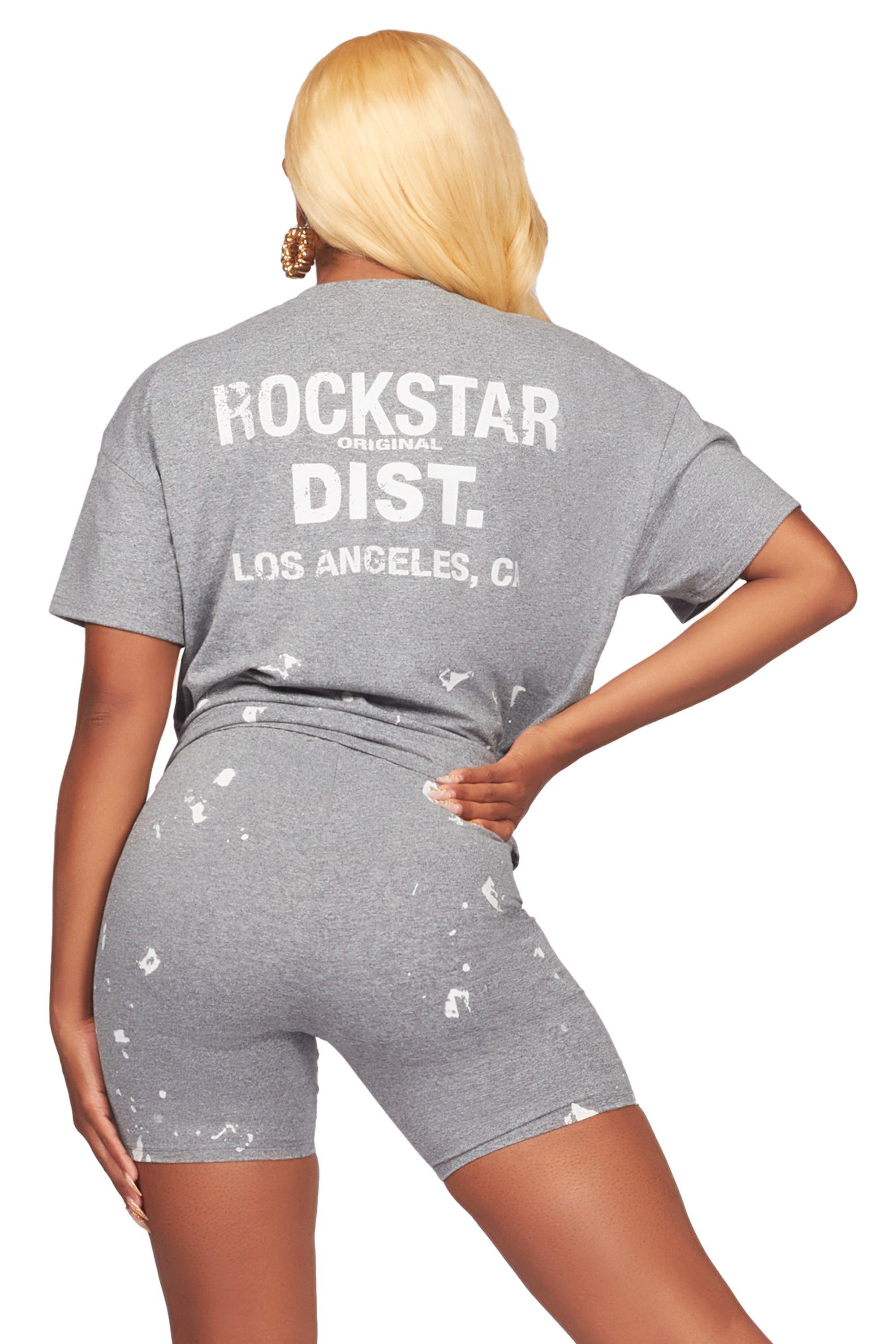 Living For It Heather Grey Bike Short Set Female Product Image