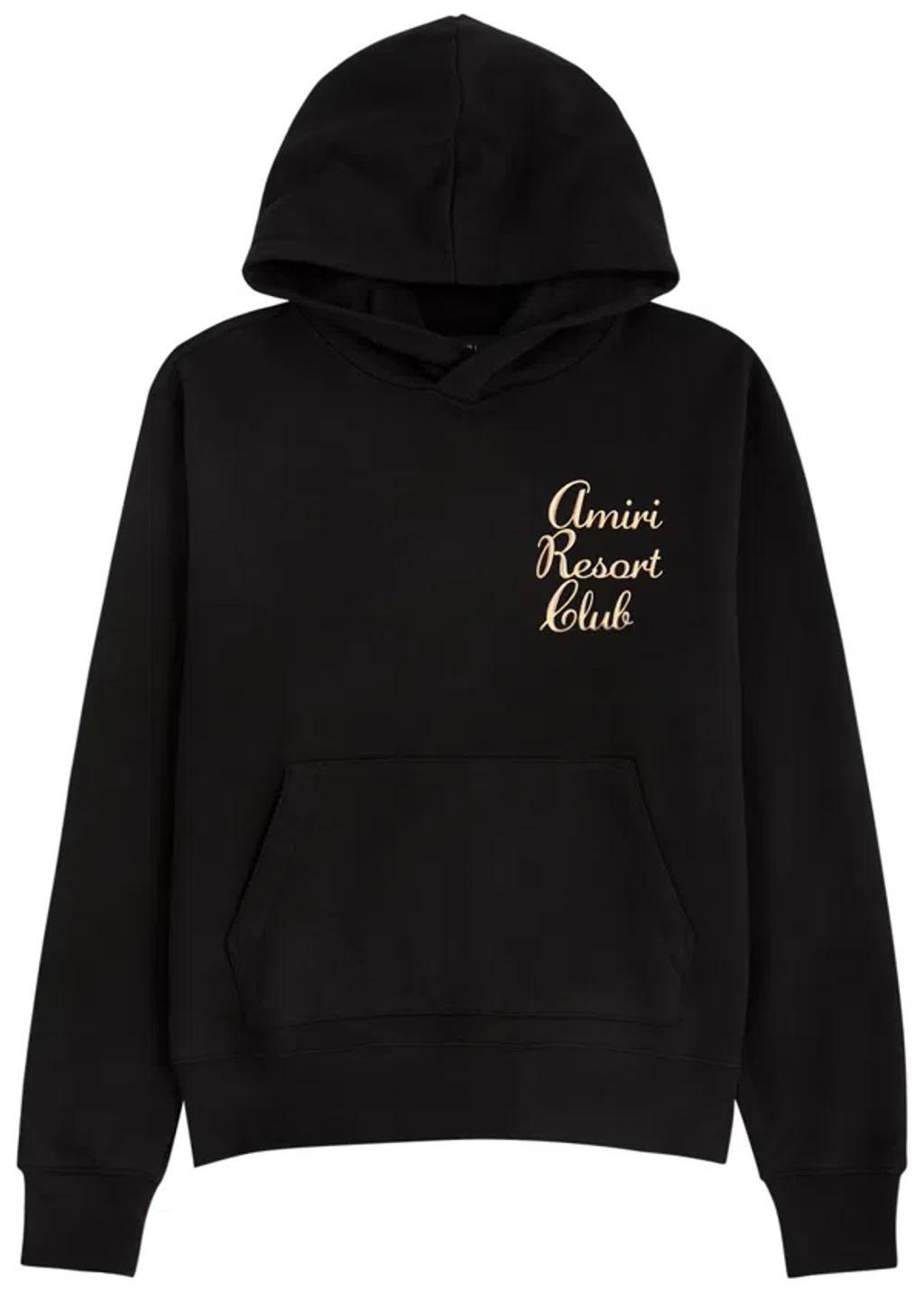 AMIRI Twisted Palms Hooded Cotton Sweatshirt In Black Product Image