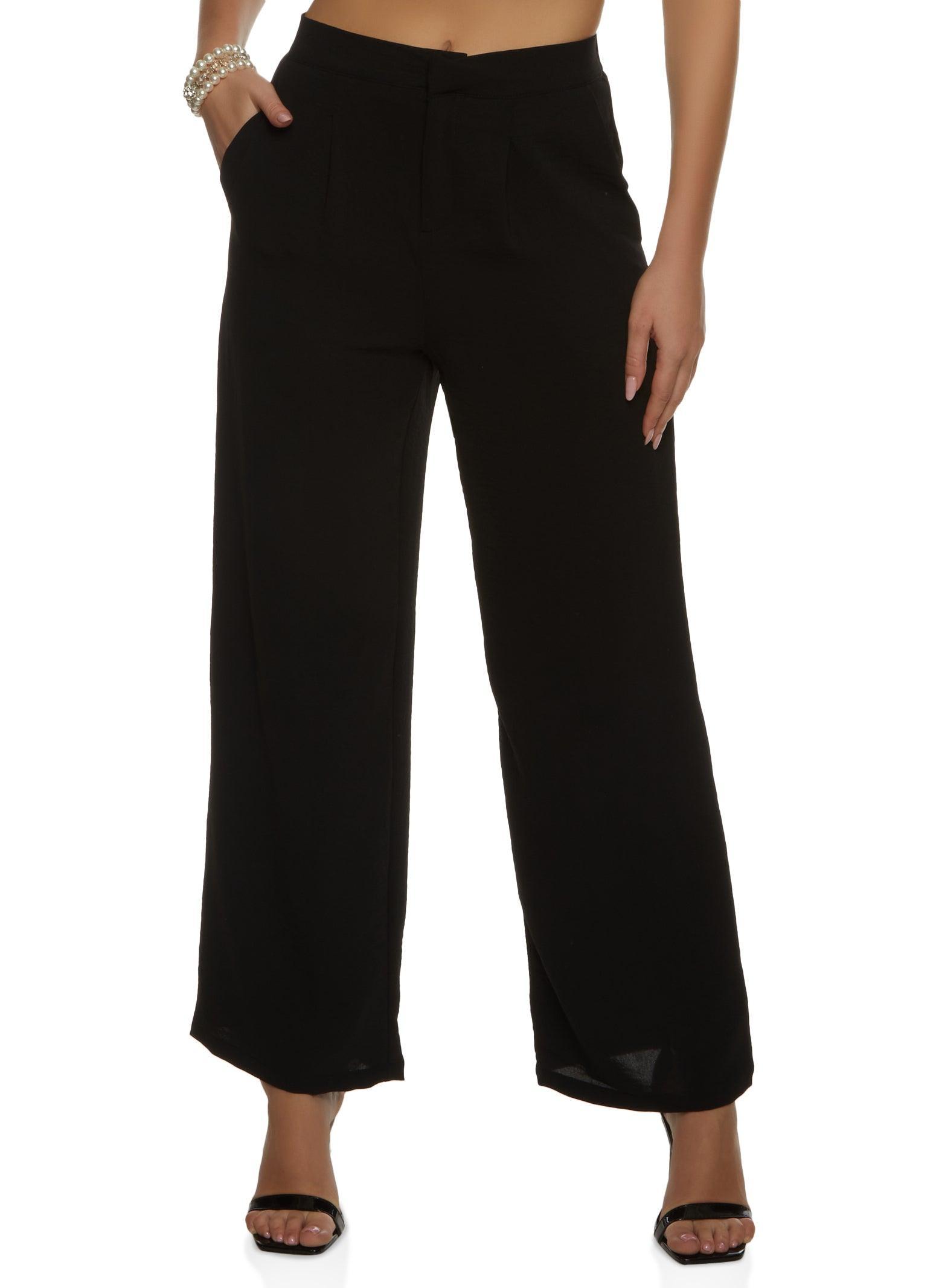 Womens Linen High Waist Wide Leg Pants product image