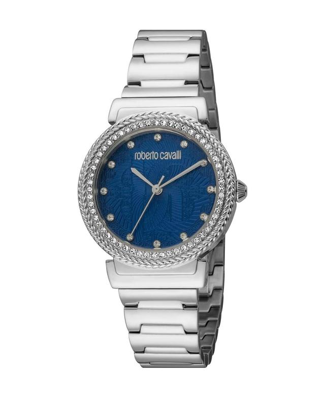 Roberto Cavalli Womens Quartz Silver-tone Stainless Steel Watch 32mm Product Image