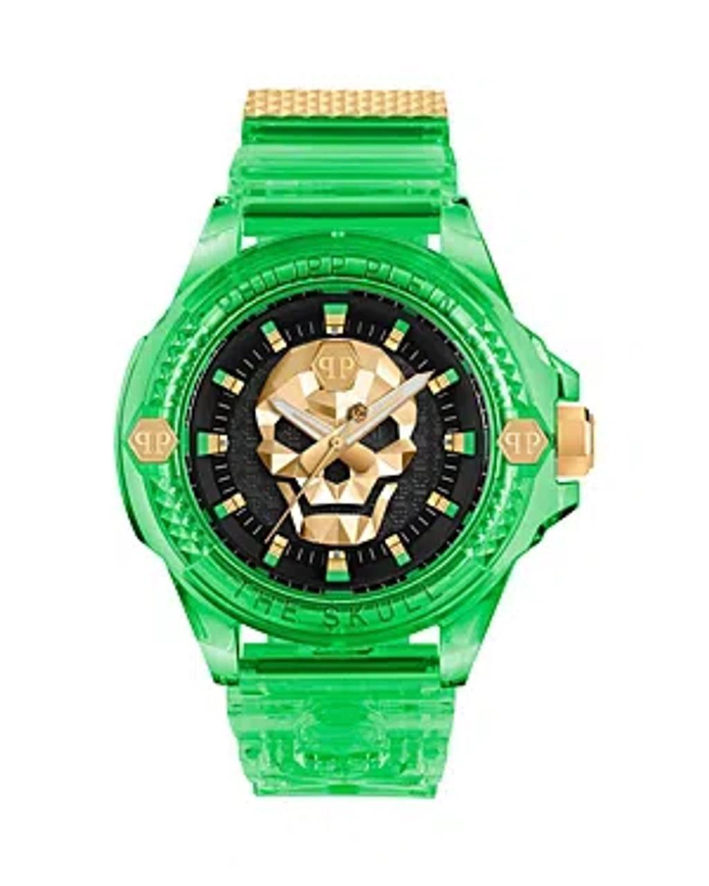 PHILIPP PLEIN The $kull Scuba Duba Edition Silicone Watch In Green Product Image