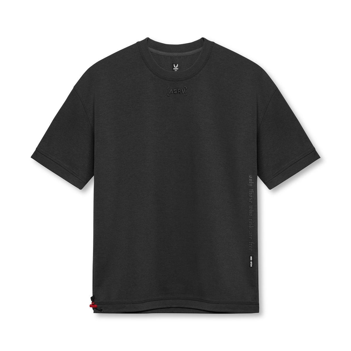 0734. CottonPlus™ Heavyweight Oversized Cinch Tee - Black Product Image