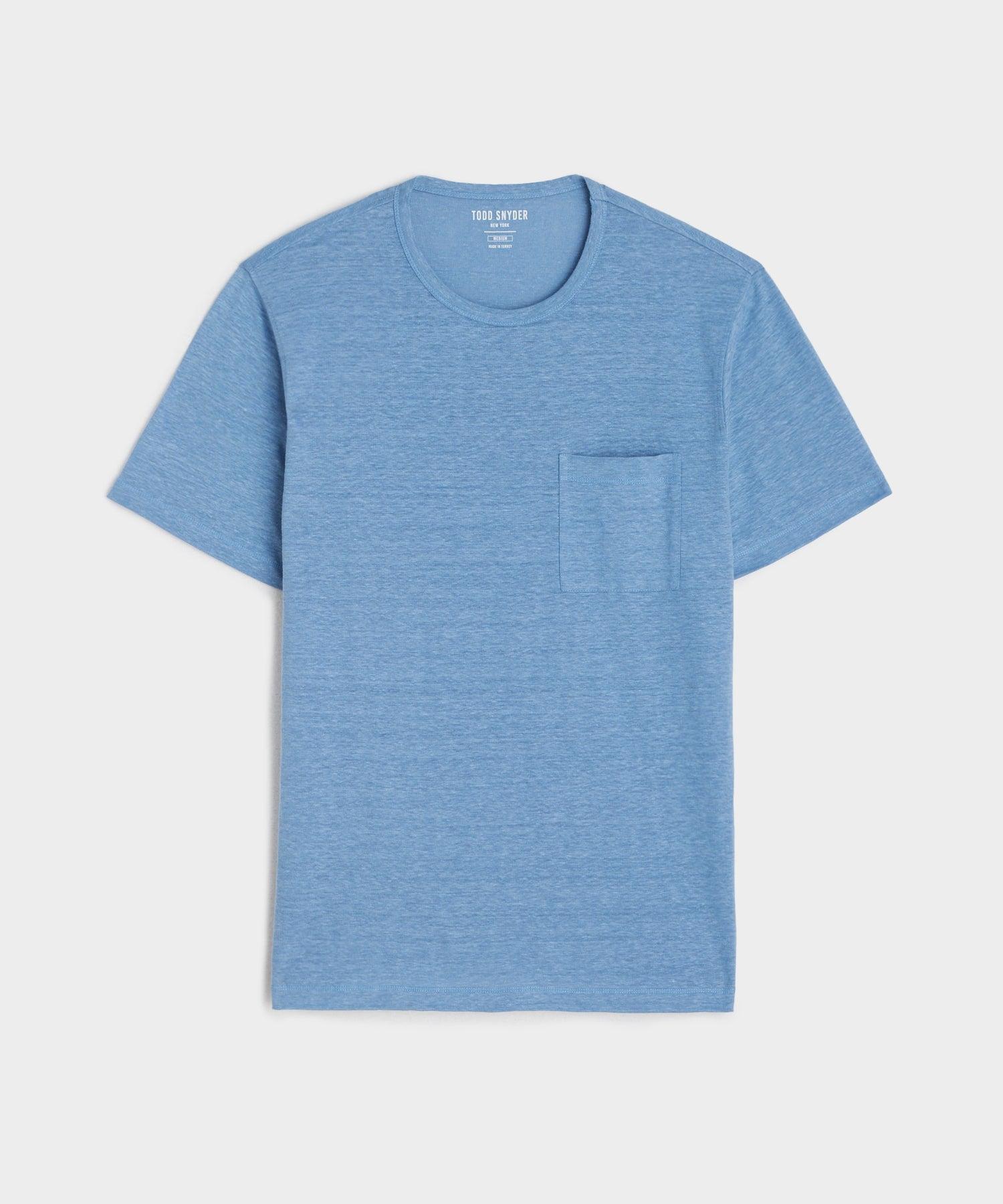 Linen Jersey T-Shirt in Sail Blue Product Image