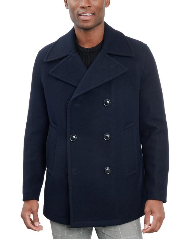 London Fog Mens Double-Breasted Wool Blend Peacoat Product Image