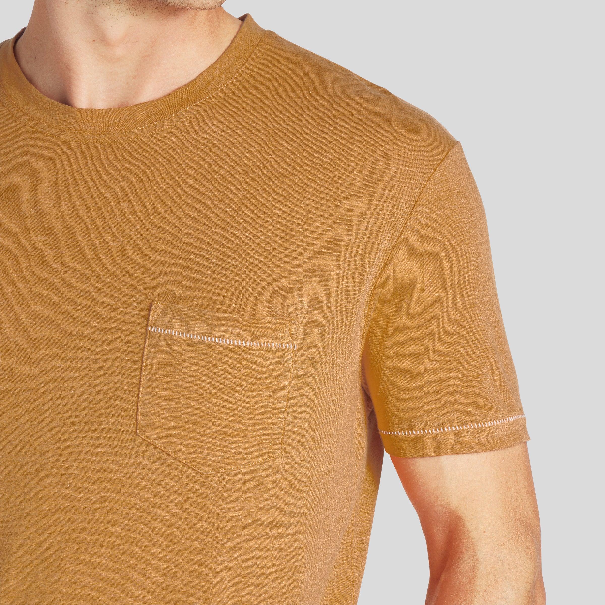 Safari Linen Blend Pocket Tee - Adobe (Final Sale) Product Image