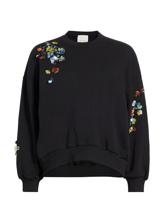 Womens Brandy Sequin Flower Sweatshirt Product Image