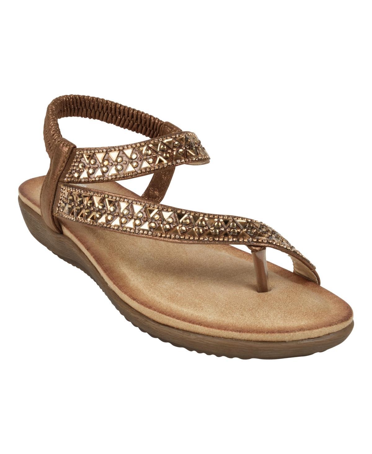 Gc Shoes Womens Reille Jeweled Asymmetrical Flat Sandals Product Image