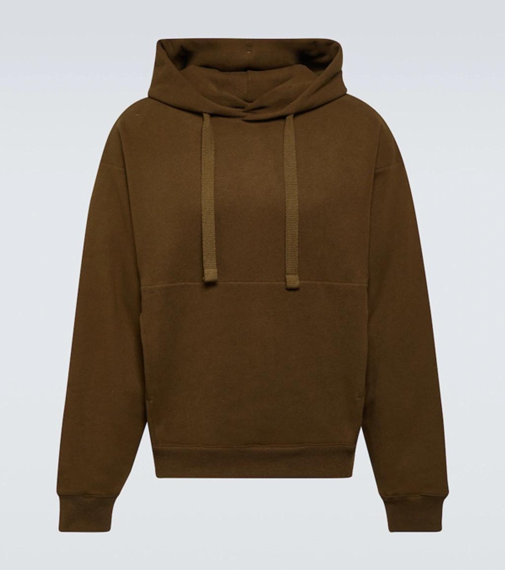 Cotton-blend Jersey Hoodie In Brown Product Image