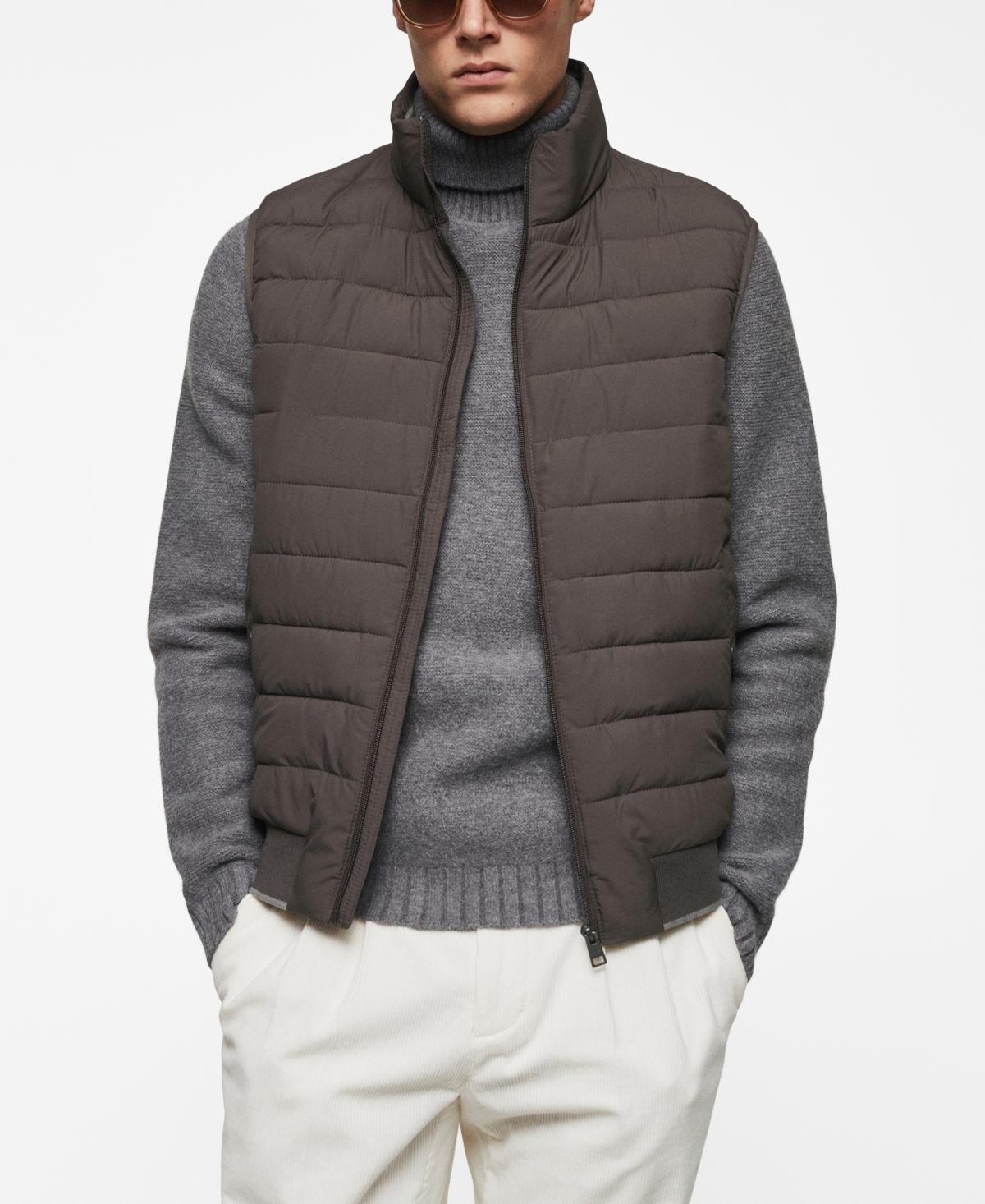 MANGO MAN - Ultralight water-repellent quilted vest dark heather greyMen Product Image