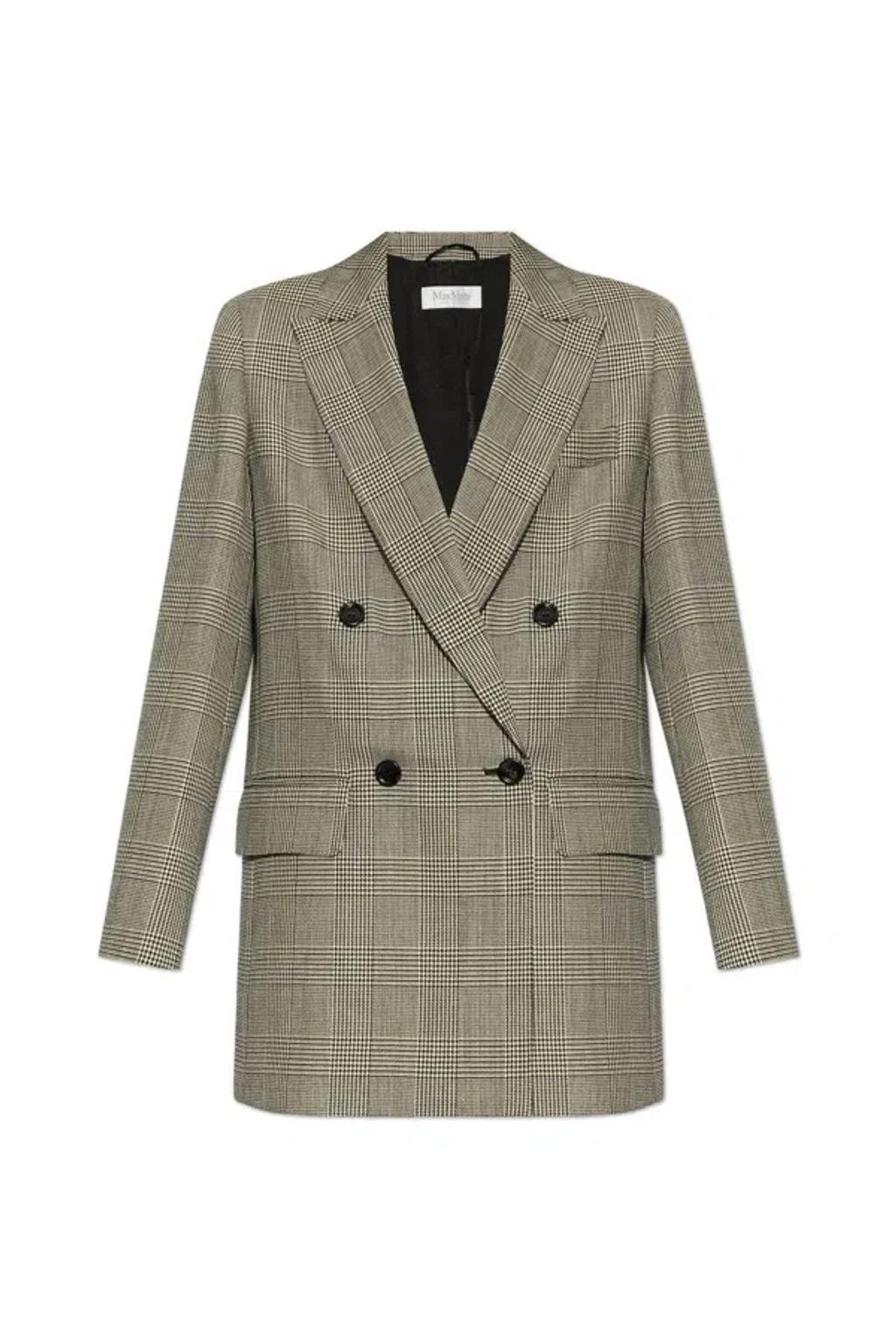 MAX MARA Houndstooth-pattern Blazer In Grey Product Image