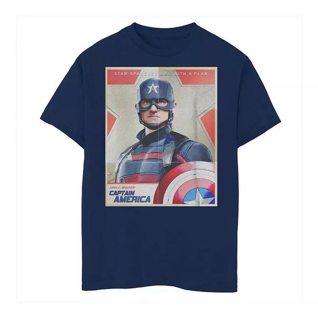 Boys 8-20 Marvel Falcon Winter Soldier Captain America Man With A Plan Tee, Boys Blue Product Image