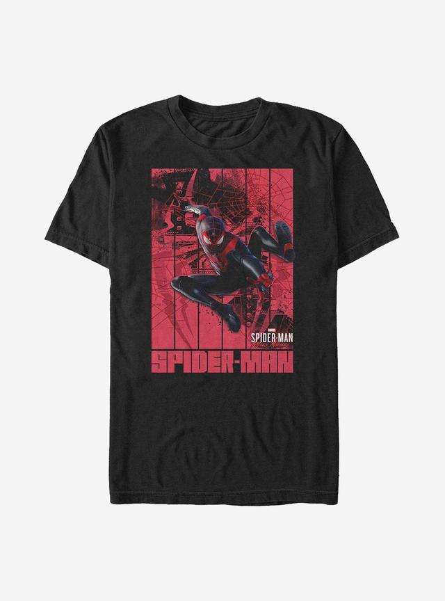 Marvel Spider-Man Panel Miles Morales Paint T-Shirt Product Image