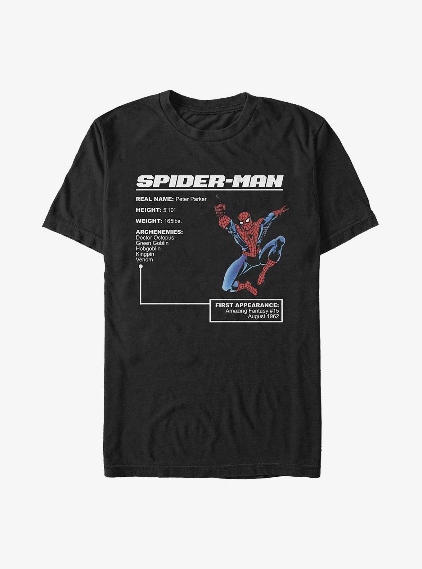 Marvel Spider-Man Hero Stats T-Shirt Product Image