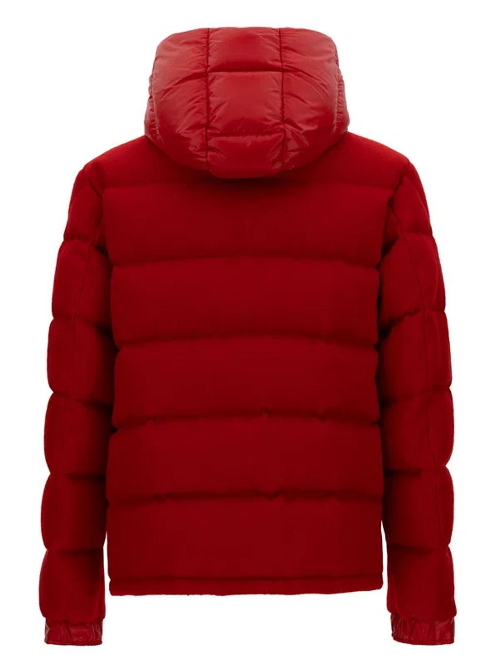 Winnipeg Red Down Jacket With Logo Patch In Polyamide Man Product Image