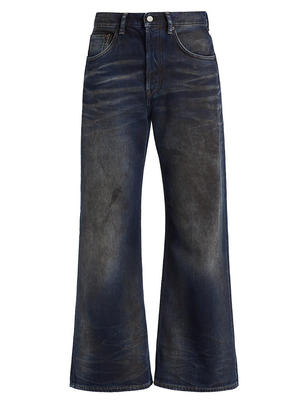 Womens Distressed High-Rise Straight Jeans product image