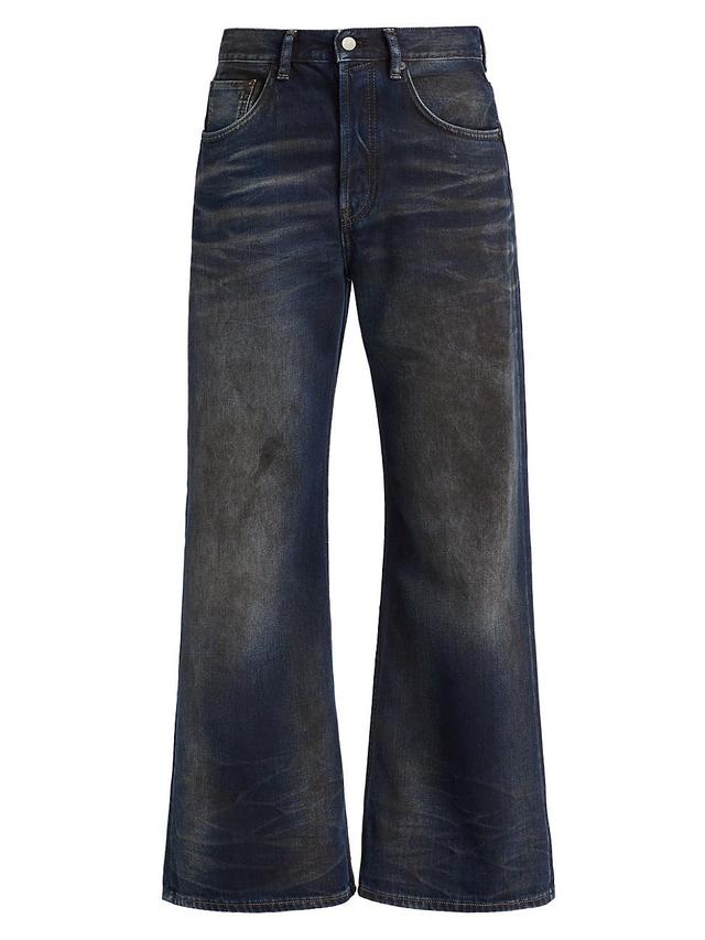 Womens Distressed High-Rise Straight Jeans Product Image