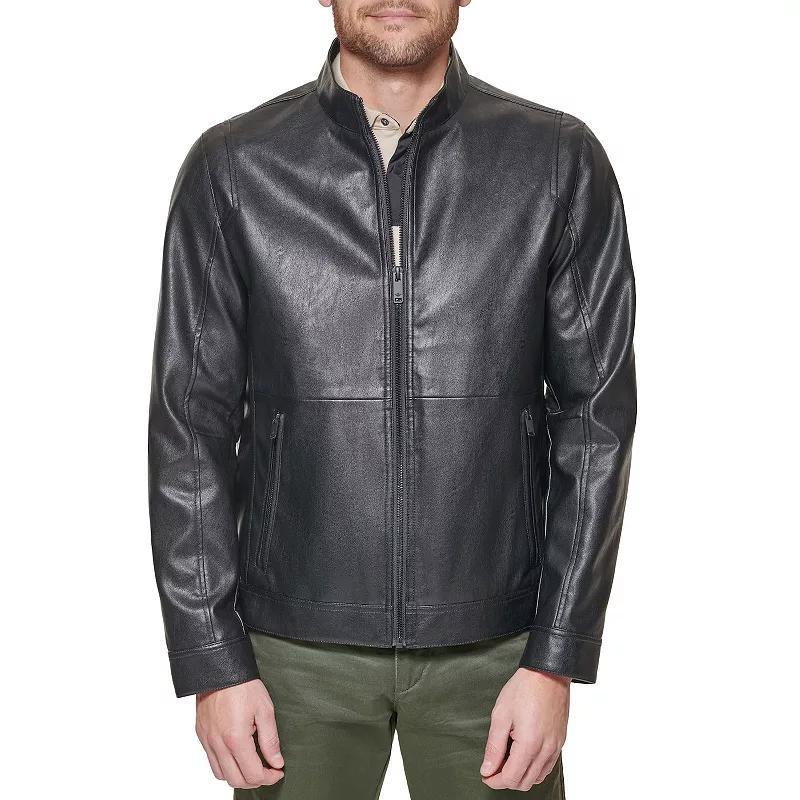 Dockers Mens Faux Leather Racer Jacket Product Image