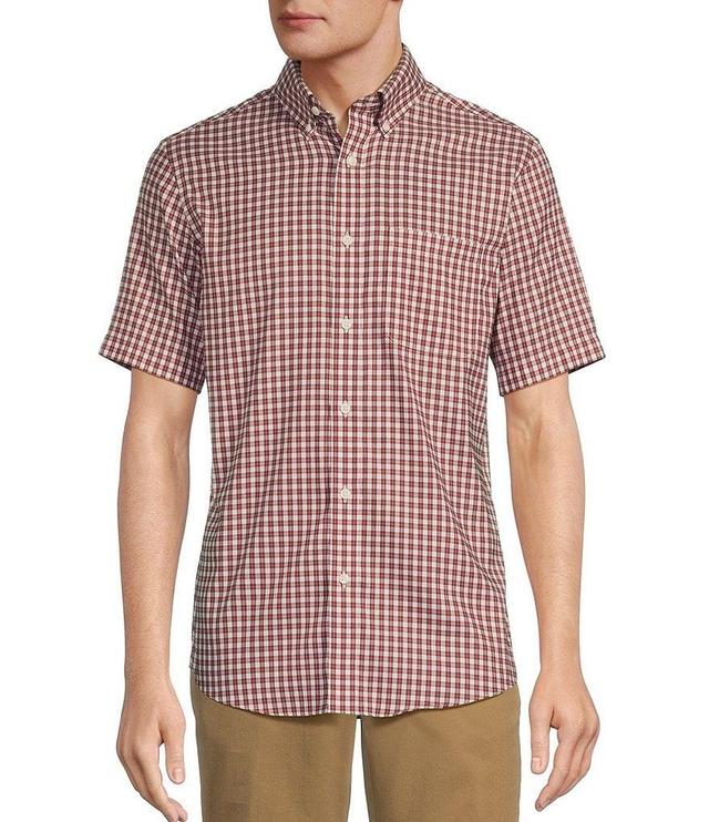 Gold Label Roundtree & Yorke Slim Fit Non-Iron Short Sleeve Small Plaid Sport Shirt Product Image