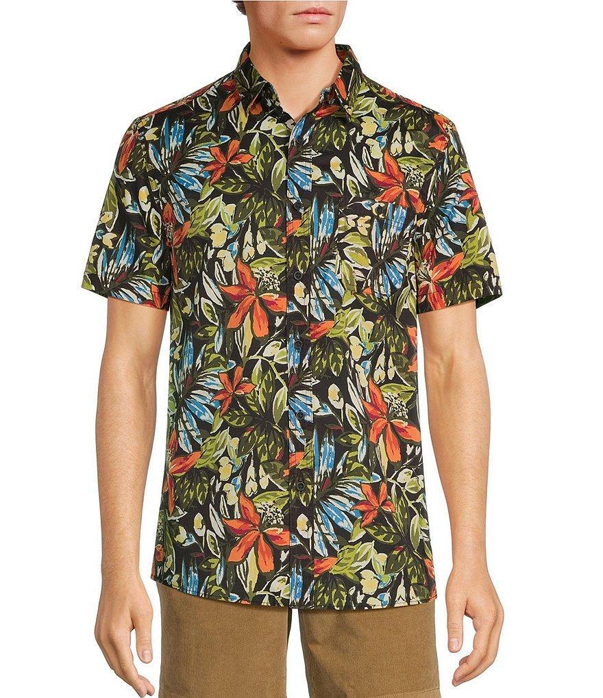 Rowm Short Sleeve Tropical Floral Print Shirt Product Image