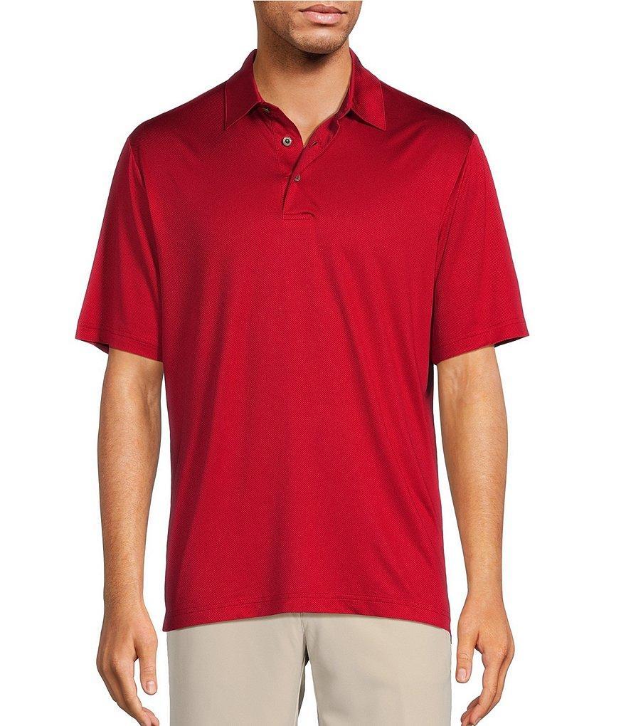 Roundtree & Yorke Big & Tall Performance Short Sleeve Solid Textured Polo Shirt Product Image