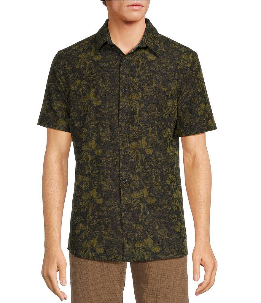 Rowm Rec & Relax Performance Short Sleeve Jungle Floral Print Shirt Product Image