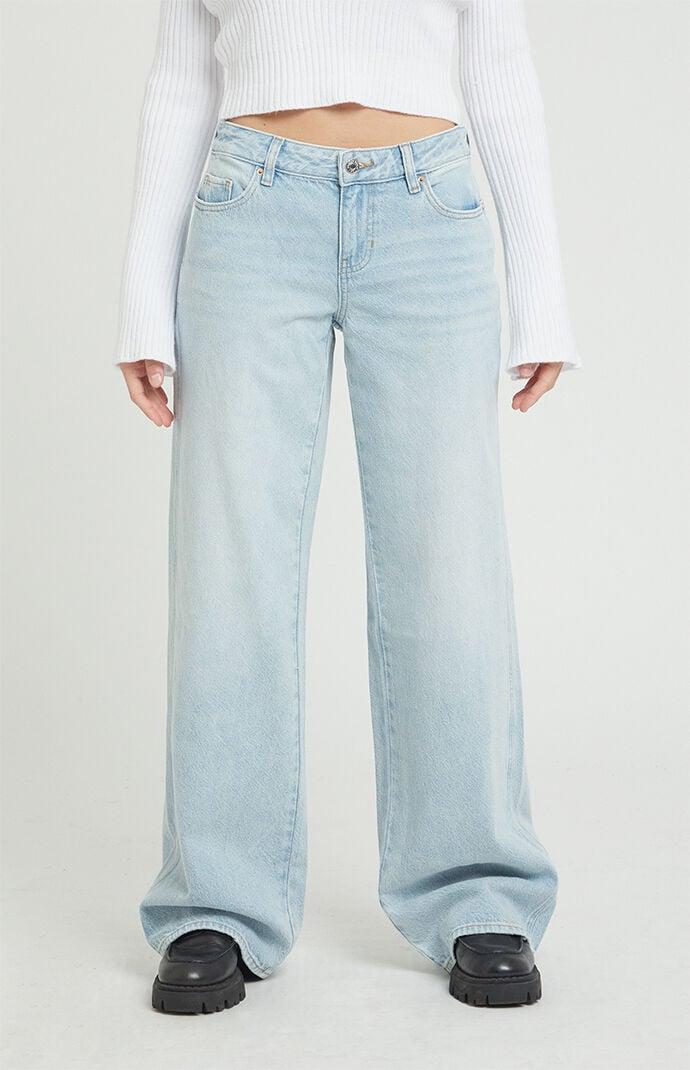 Women's Casey Light Indigo Low Rise Baggy Jeans Product Image