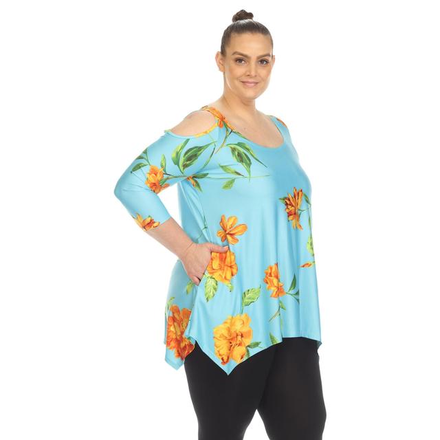 Floral Printed Cold Shoulder Tunic - Plus Product Image