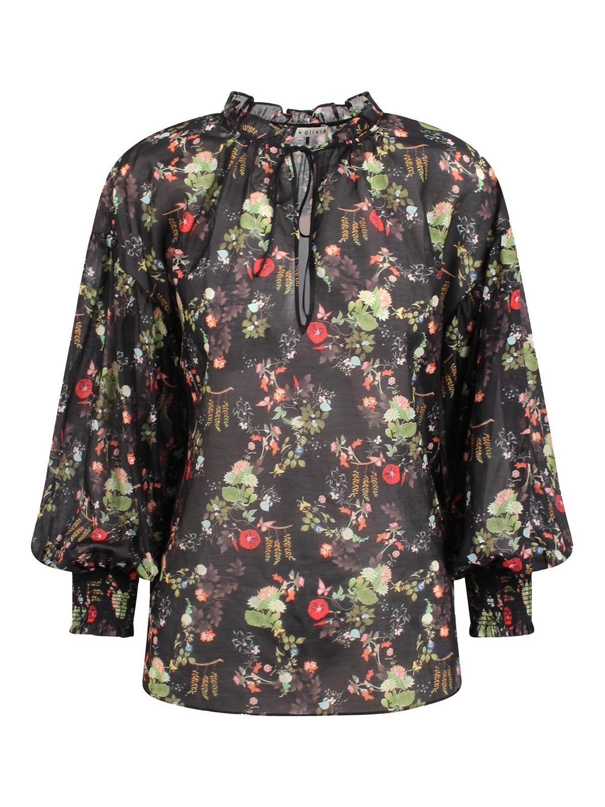 ALICE AND OLIVIA Julius Blouse In Black Product Image