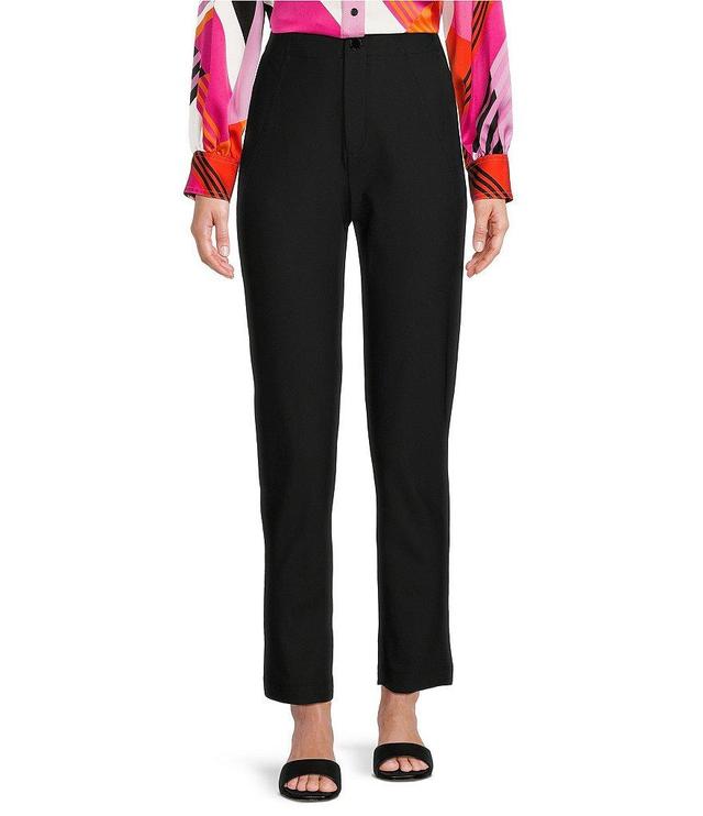 KARL LAGERFELD PARIS Stretch High Rise Straight Leg Pants Product Image