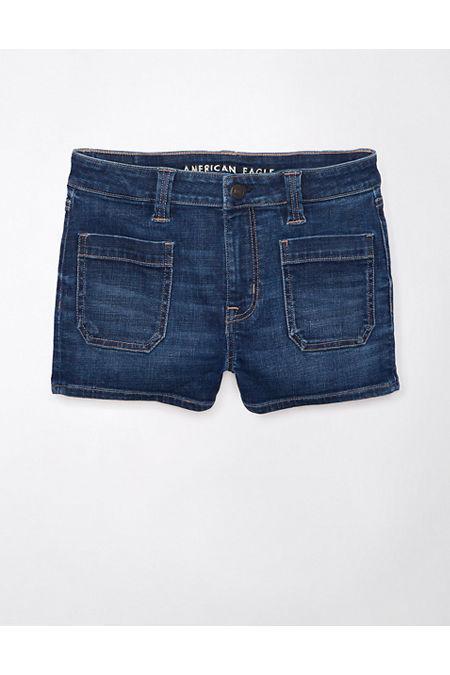 AE Next Level High-Waisted Denim Short Short Womens Product Image