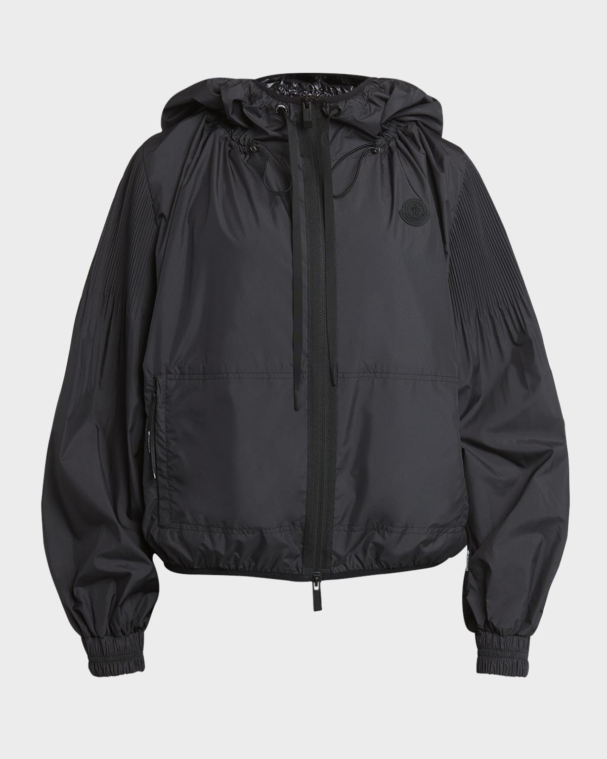 MONCLER Auxonne Matte Nylon Hooded Windbreaker In Black Product Image