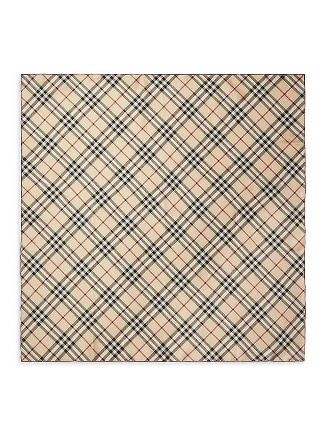 Womens Check Silk Scarf Product Image