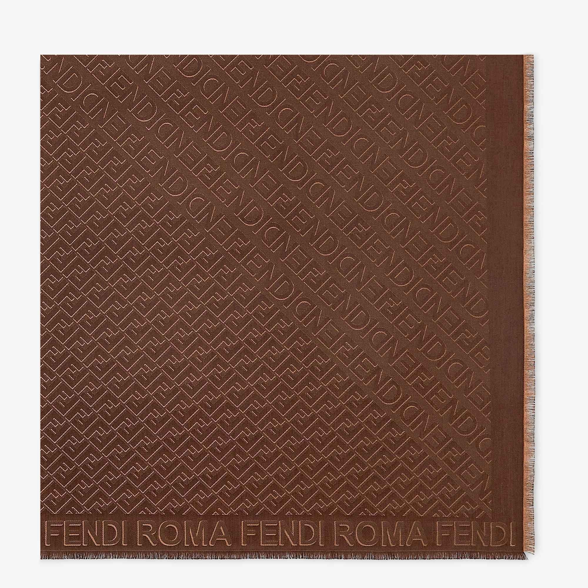 Fendi ShawlBrown silk and wool shawl Product Image