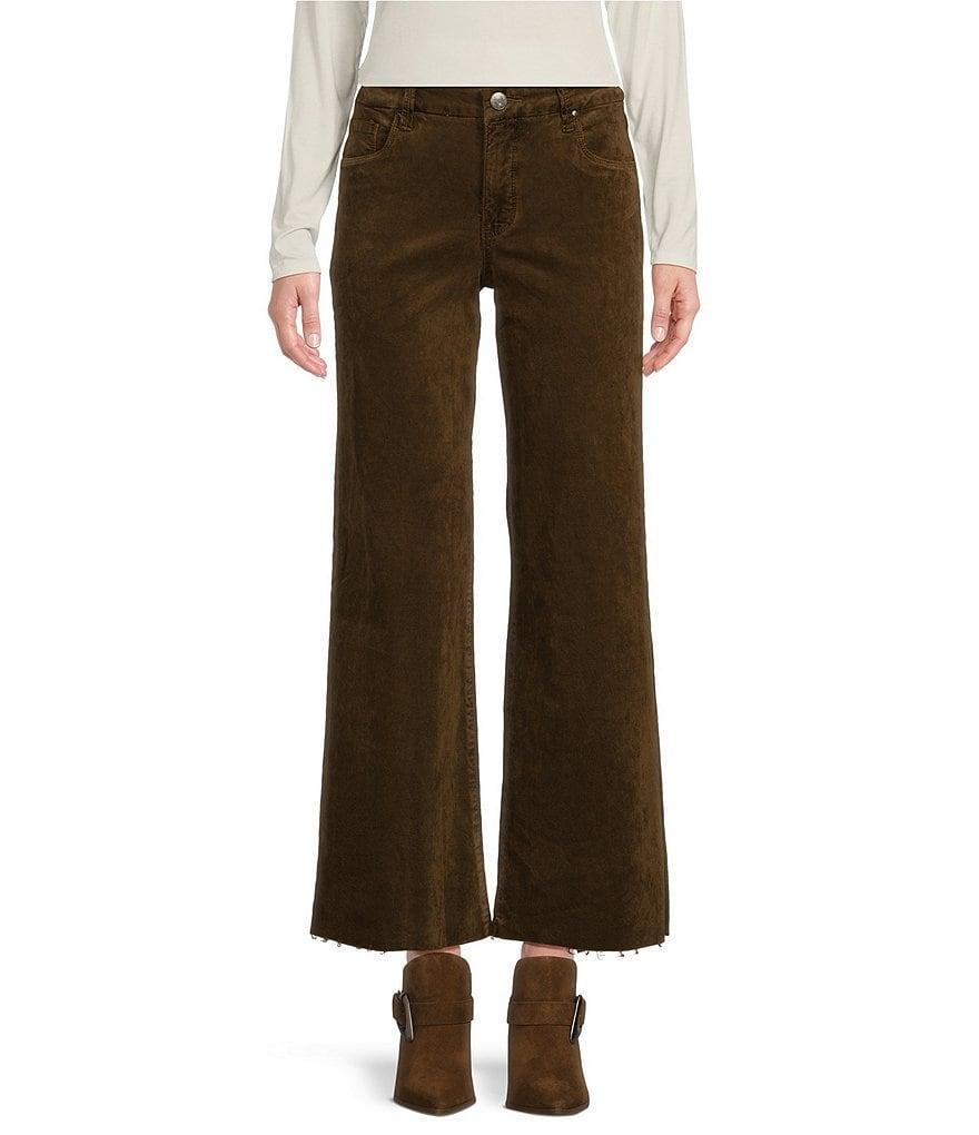 Kut from the Kloth Meg Wide Leg High Rise Raw Hemline Fab Ab Technology Ankle Jean Product Image