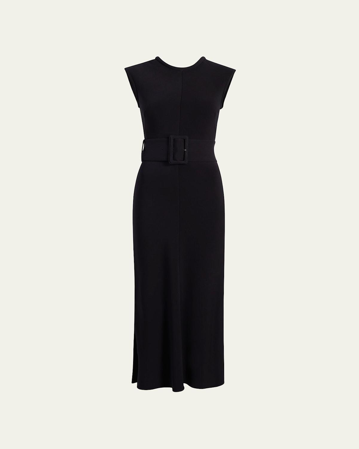 Womens Belted Bias-Cut Midi-Dress Product Image