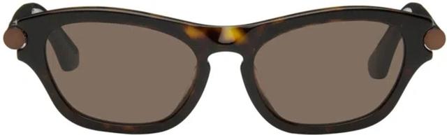 BURBERRY Brown Tubular Oval Sunglasses In 300273 Product Image