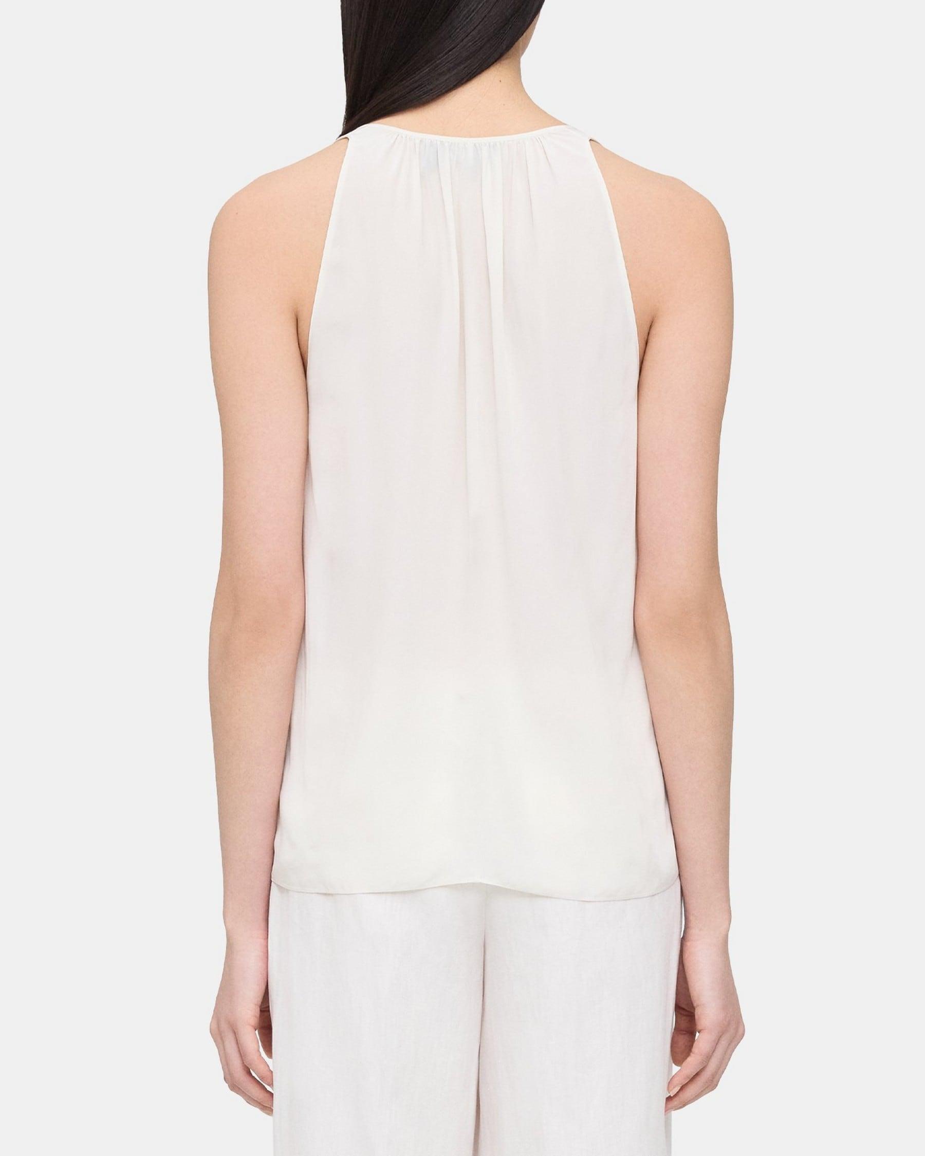 Sleeveless Tie-Neck Top in Viscose Product Image