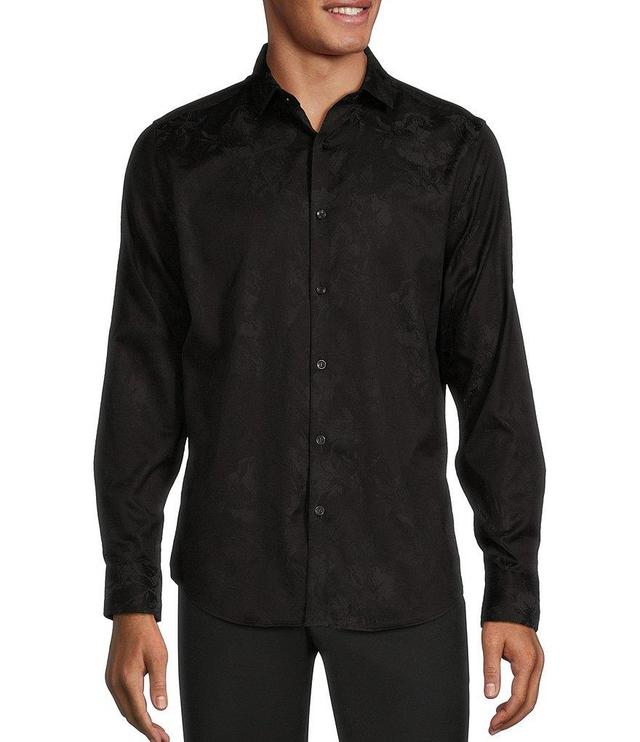 Murano Slim Fit Jacquard Long Sleeve Woven Shirt Product Image