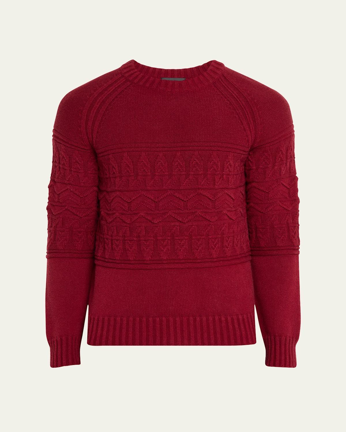 Mens Cashmere Cable Crewneck Sweater Product Image