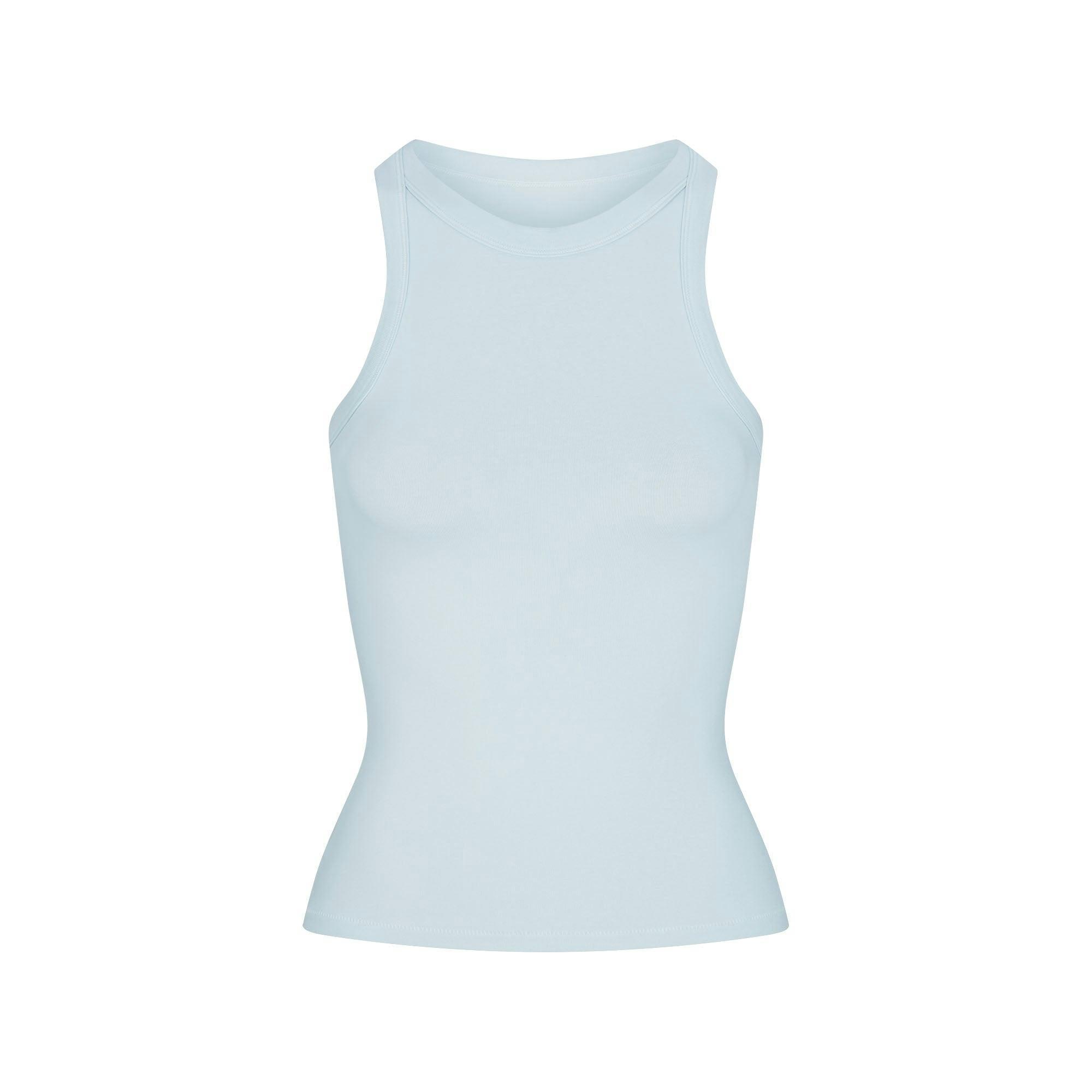 COTTON JERSEY CREW NECK TANK | OPAL Product Image