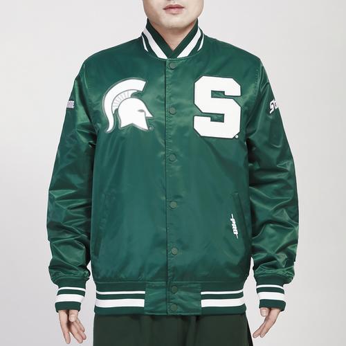 Pro Standard Mens Michigan State Classic Satin Rib Jacket - Green/Green Product Image