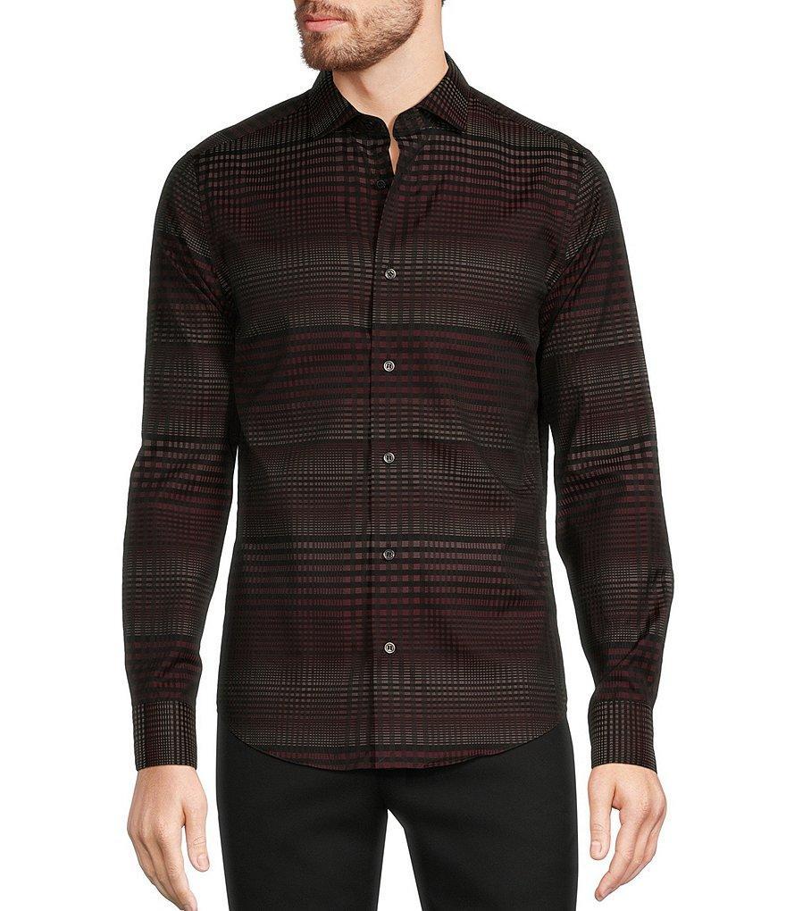 Murano Big & Tall Timeless Twenties Collection Slim Fit Plaid Jacquard Long Sleeve Woven Shirt Product Image