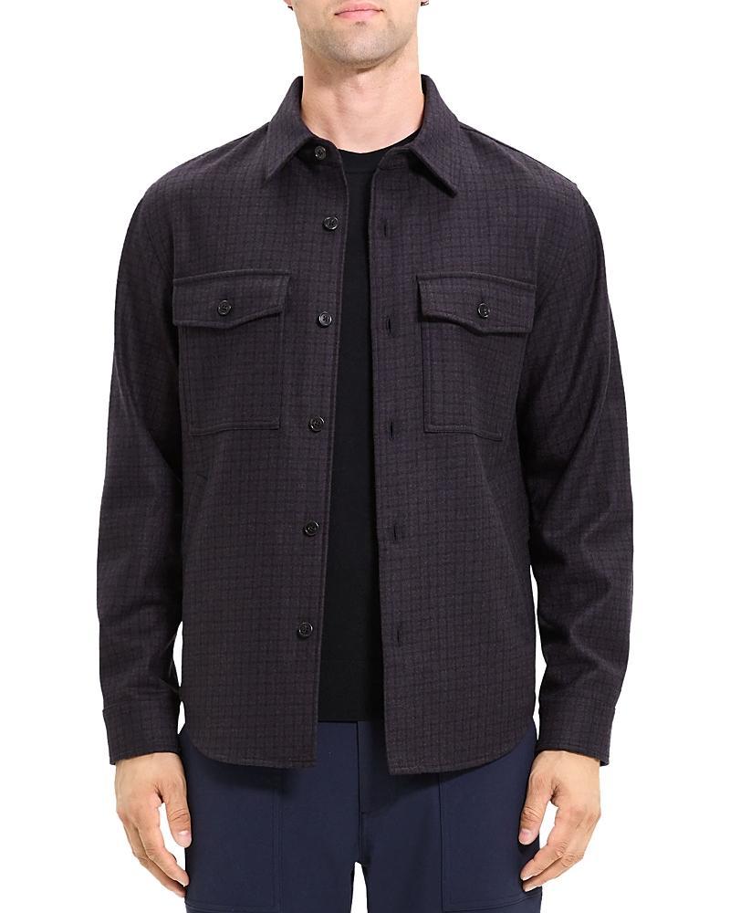 Theory Garvin Plaid Recycled Wool Blend Shirt Jacket Product Image